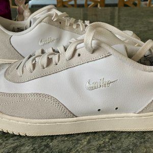 Nike Court Vintage Premium Sneakers in White, Platinum, Tint, & Sail